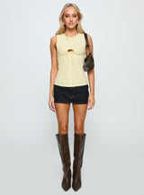 Souls Intertwine Cut Out Top Yellow