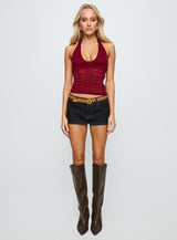 Edge Of Seventeen Mesh Top Wine