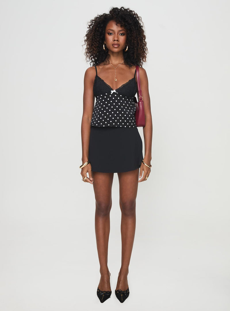Castien Top Black Polka
