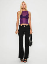 Perfect Mirage Sheer Top Plum