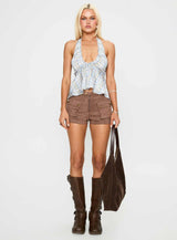 Gadot Halter Top Blue Check