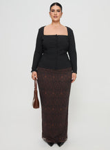 Gaskin Long Sleeve Top Black Curve