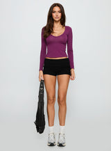 Count Me In Long Sleeve Top Plum