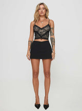 Know Names Lace Top Black