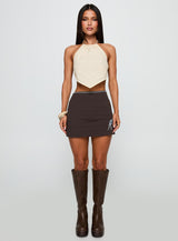 Just Imagine Tie Back Top Beige