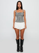 Modern Girl Top Black Gingham