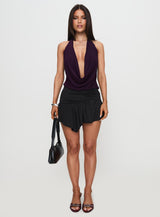 Carefree Days Cowl Neck Top Purple