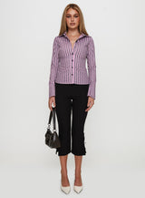 You Hear Me Long Sleeve Top Pink Stripe