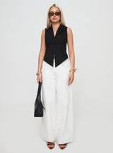 Campus Long Line Vest Black