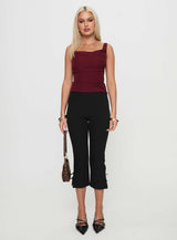 Lallina Top Burgundy