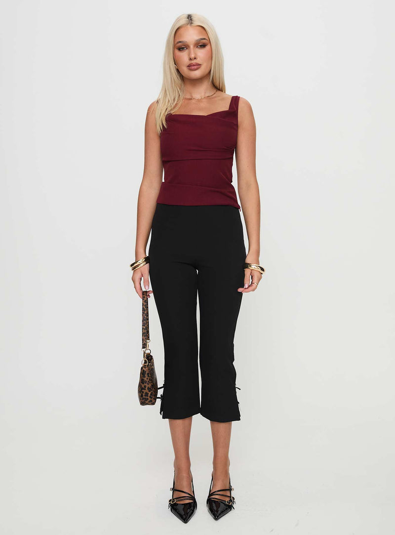 Lallina Top Burgundy