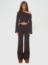 Sina Off The Shoulder Top Chocolate
