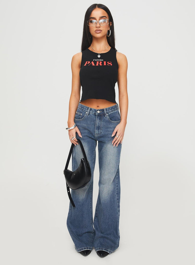 Jadore Paris Tank Black