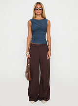 Persuade You Ruched Top Blue