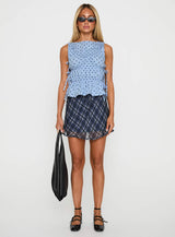 Endless Summers Tie Side Top Blue Polka Dot