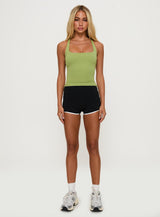 Layup Active Longline Cross Back Top Green