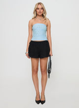 Off To Amalfi Strapless Top Blue