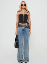 Dalloren Denim Cargo Top Black