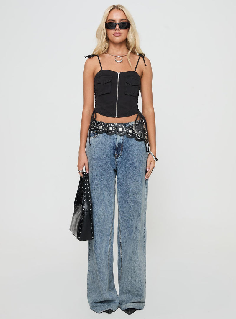Dalloren Denim Cargo Top Black