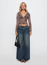 Fast Times Long Sleeve Top Leopard