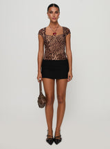 Nerys Top Leopard