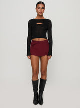 Sandrine Twist Long Sleeve Top Black