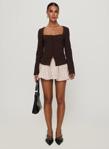 Gaskin Long Sleeve Top Brown