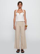 Isabetta Halter Top White Petite