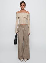 Cardamom Long Sleeve Top Beige