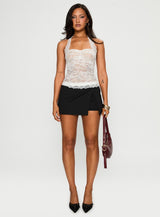 Fantasize Lace Halter Top White
