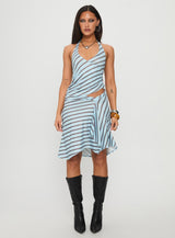 Fayez Top Diagonal Blue Stripe