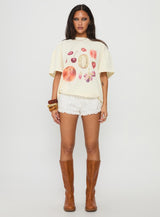 Farmer's Pick Oversized Graphic Top Cream