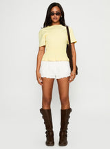 Maybe Tomorrow Ruched Top Lemon