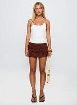 Roller Coaster Bead Detail Top White