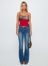 Wild Encore Strapless Top Red / Leopard