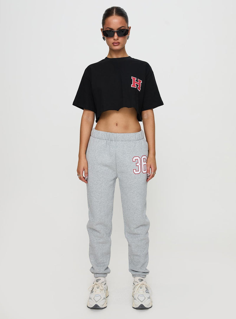 Harvard Graphic Track Top Black