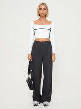 Maidenwell Contrast Long Sleeve Top White