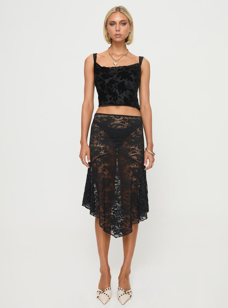 Devore Cami Black Floral
