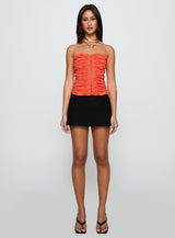 Diamonds Are Forever Strapless Top Orange