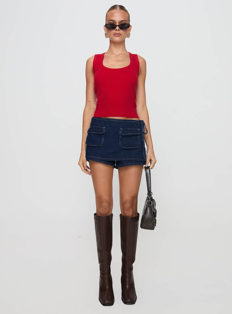 Issues Knit Top Red