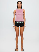 No Pretending Top Pink Glitter