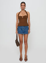 Isabetta Halter Top Chocolate