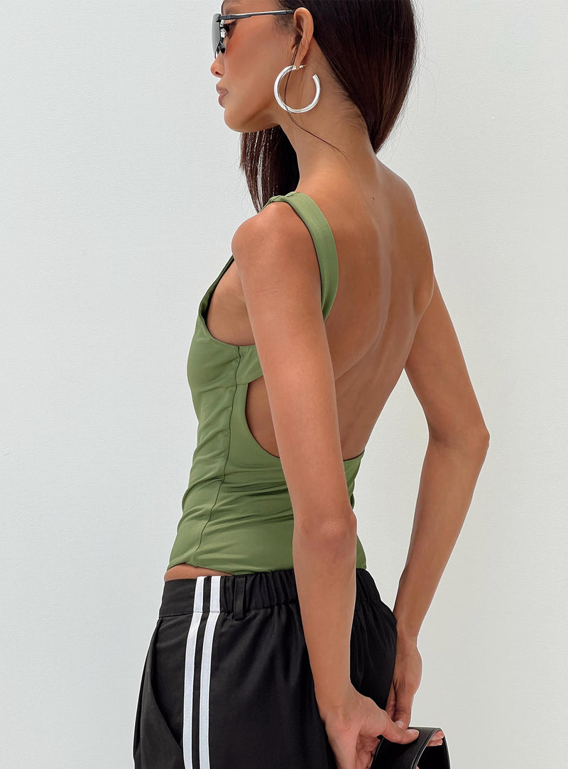 Coomba Backless Bodysuit Green