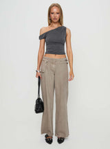 Danette One Shoulder Top Slate