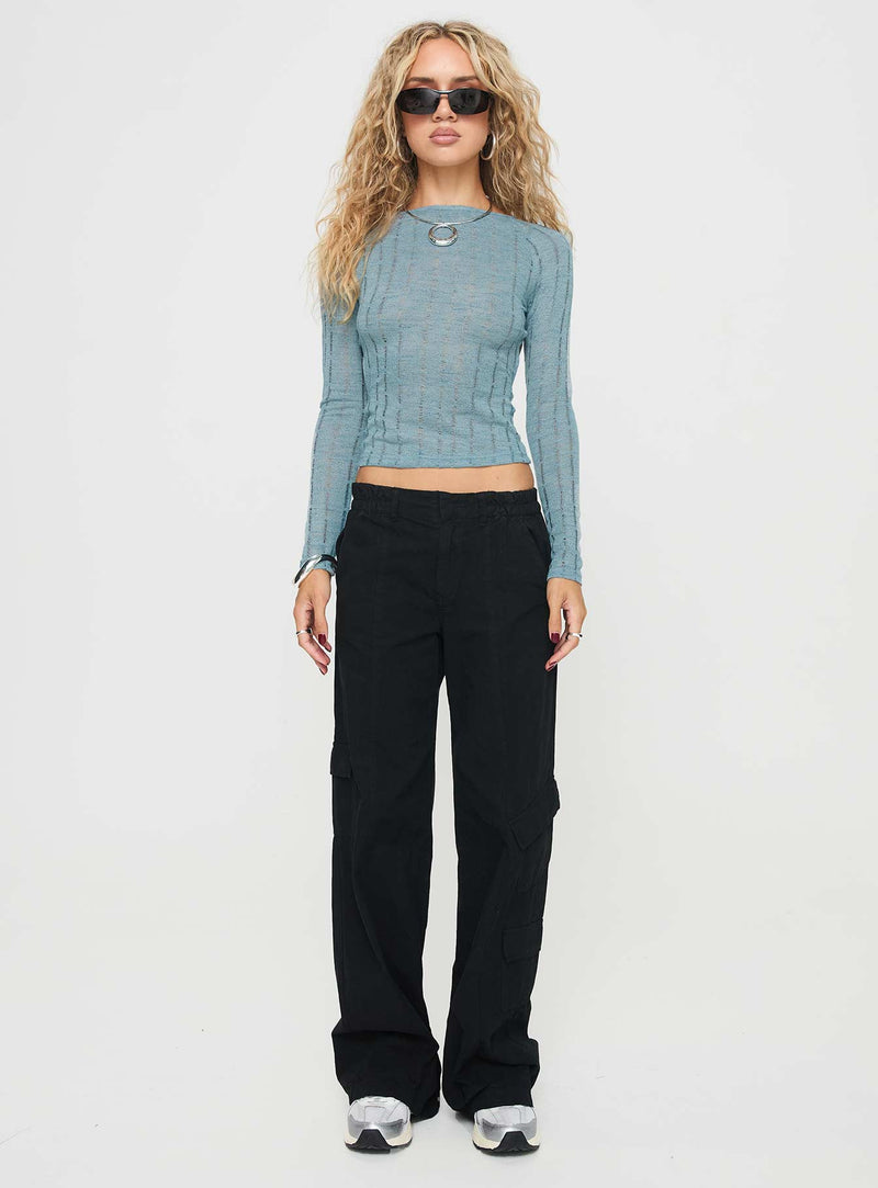 Oriton Long Sleeve Top Blue