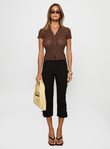 Best Shot Collared Top Brown