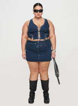 Edenette Top Mid Blue Wash Curve