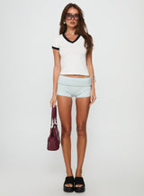 Countdown V Neck Contrast Top White / Black