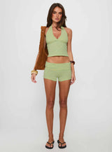 Whimsy Halter Top Yellow Stripe