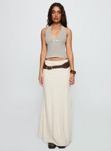 Whimsy Halter Top Chocolate / White Stripe